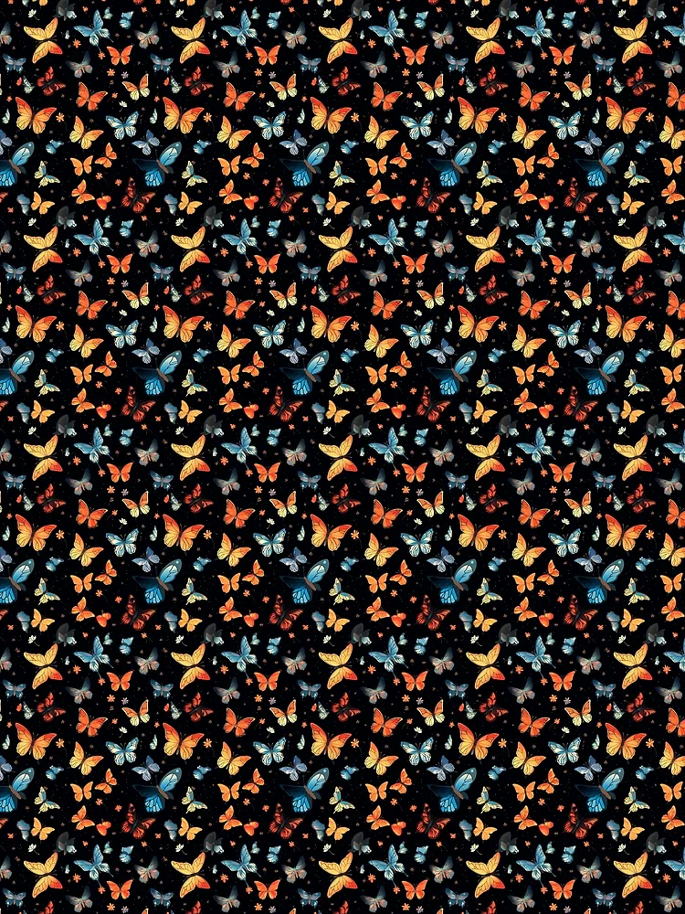 Thumbnail 3 of 3, Scarf, Colorful Butterflies Pattern designed and sold by CustomPrintHub.