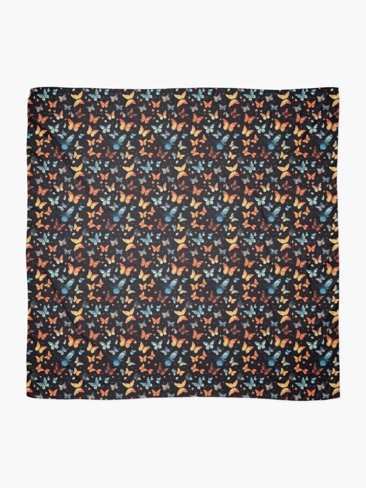 Thumbnail 2 of 3, Scarf, Colorful Butterflies Pattern designed and sold by CustomPrintHub.