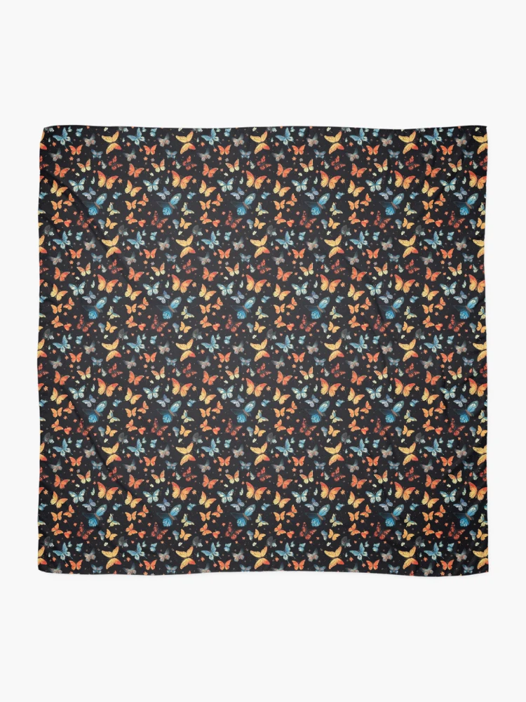 Thumbnail 2 of 3, Scarf, Colorful Butterflies Pattern designed and sold by CustomPrintHub.