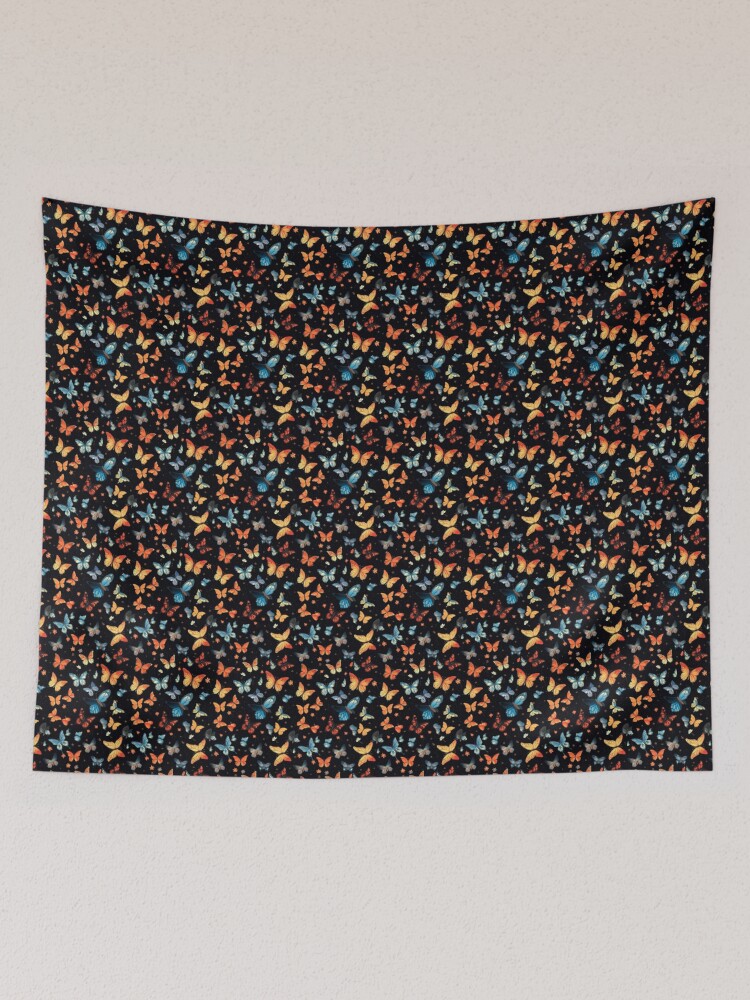 Thumbnail 2 of 3, Tapestry, Colorful Butterflies Pattern designed and sold by CustomPrintHub.