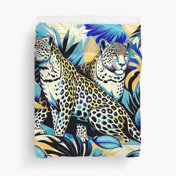 Item preview, Blue leopards in tropical leaves. designed and sold by veroniss.