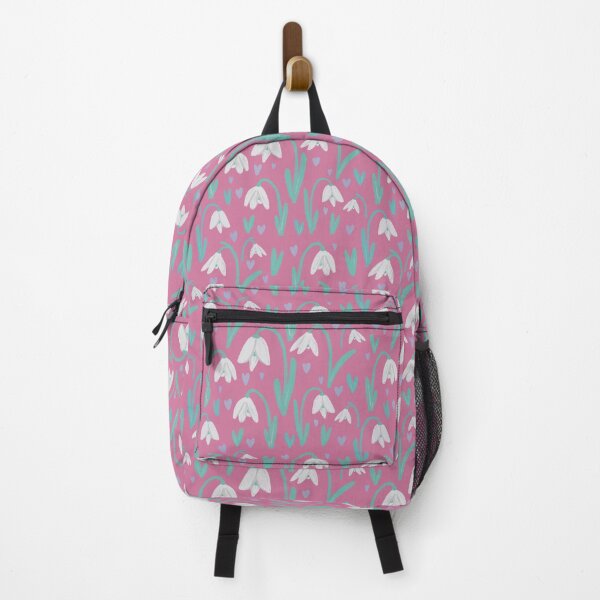 Item preview, Snowdrop pattern with hearts - pink background designed and sold by abi bryan design.