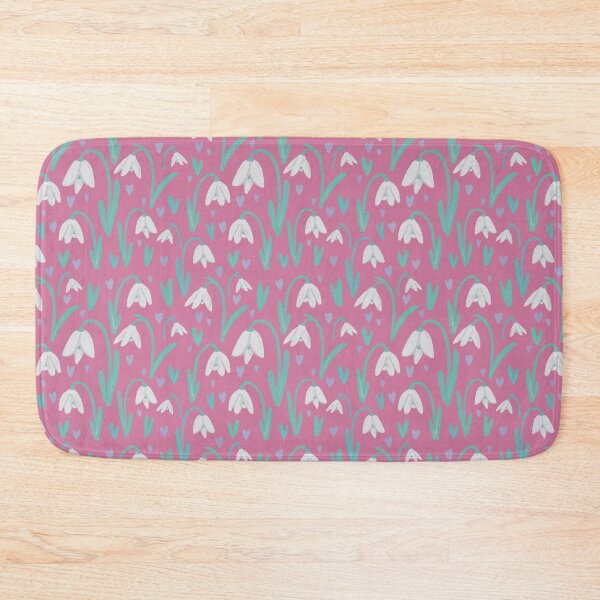 Item preview, Snowdrop pattern with hearts - pink background designed and sold by abi bryan design.