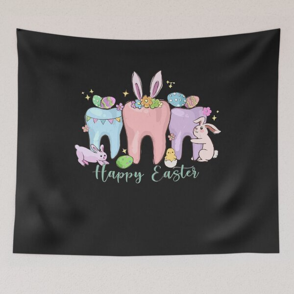 Item preview, Happy Easter Teeth Tooth Rabbit Ears Dental Dentist Eggs designed and sold by Pitchou07.
