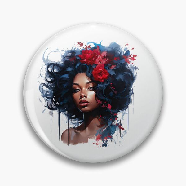 Item preview, Beautiful woman with red flowers designed and sold by MarvinLiba.