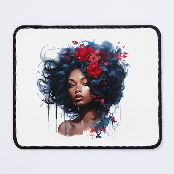 Item preview, Beautiful woman with red flowers designed and sold by MarvinLiba.