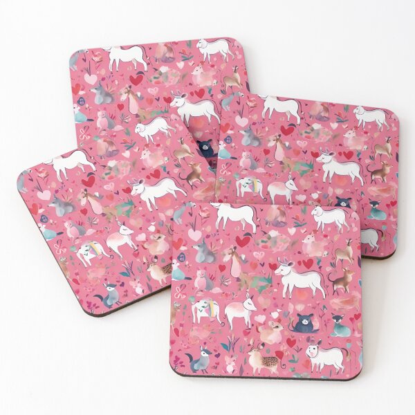 Item preview, Pink animal farm pattern designed and sold by RiawsShop.