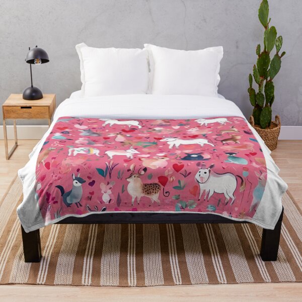 Item preview, Pink animal farm pattern designed and sold by RiawsShop.