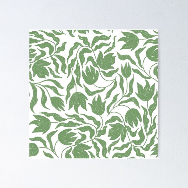 Item preview, Abstract Tulip Pattern in Sage green designed and sold by lauragraves.