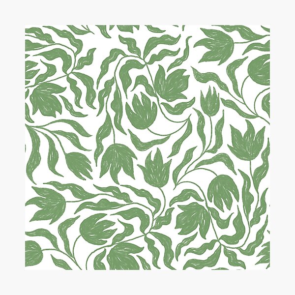 Item preview, Abstract Tulip Pattern in Sage green designed and sold by lauragraves.