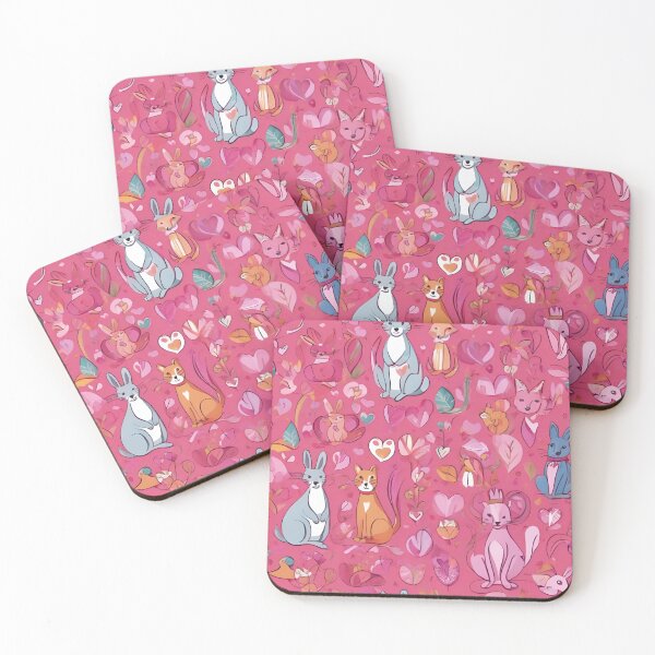 Item preview, Pink animals pattern designed and sold by RiawsShop.