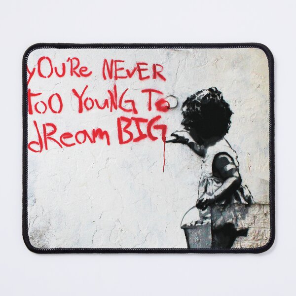 Aperçu de l'œuvre On n'est jamais trop jeune pour rêver grand - Banksy Mural Street Art créée et vendue par WE-ARE-BANKSY.