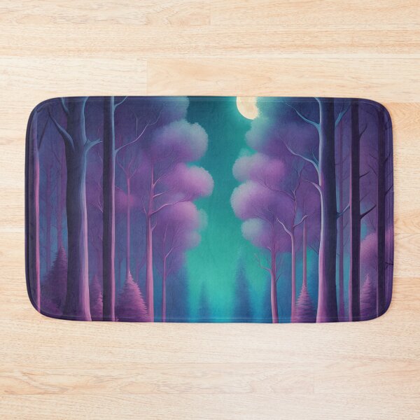 Item preview,  Surreal Moonlit Forest - Glowing Trees Art Print designed and sold by JM-ESTONIA.