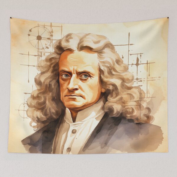 Item preview, Isaac Newton old painting designed and sold by WarmHeartedArt.