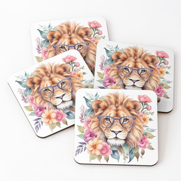 Item preview, cute charismatic lion with glasses designed and sold by Arextr.