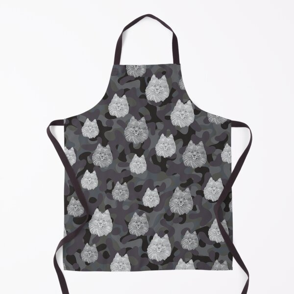 Item preview, Smiling Pomeranian Face And Camo Pattern Light-grey and Black designed and sold by DuFauna.