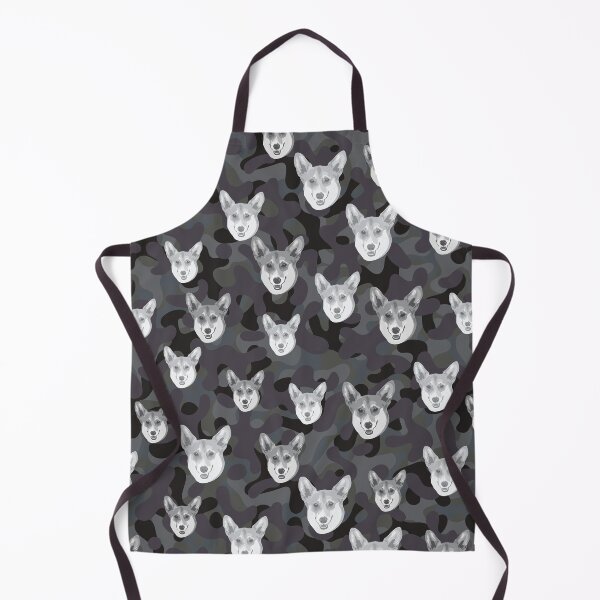Item preview, Smiling Corgi Face And Camo Pattern Light-grey and Black designed and sold by DuFauna.