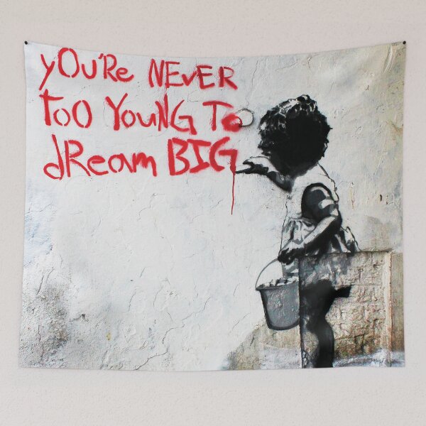 Item preview, Youre Never Too Young To Dream Big - Banksy Mural Street Art designed and sold by WE-ARE-BANKSY.