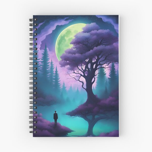 Item preview,  Surreal Moonlit Forest - Glowing Trees Sticker designed and sold by JM-ESTONIA.