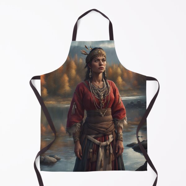 Item preview, Lovely Iroquois Woman wearing traditional clothes near a river. designed and sold by Kenosuke78.
