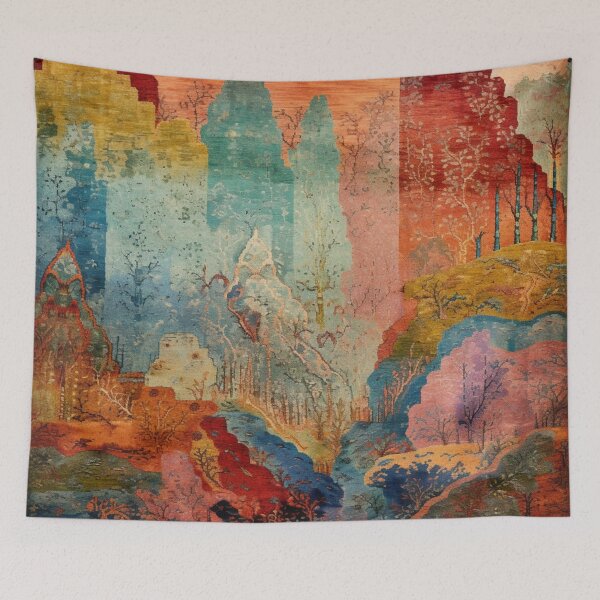 Item preview, Antique Persian Rug Multicolor Tree Flowers designed and sold by GrinGalore.