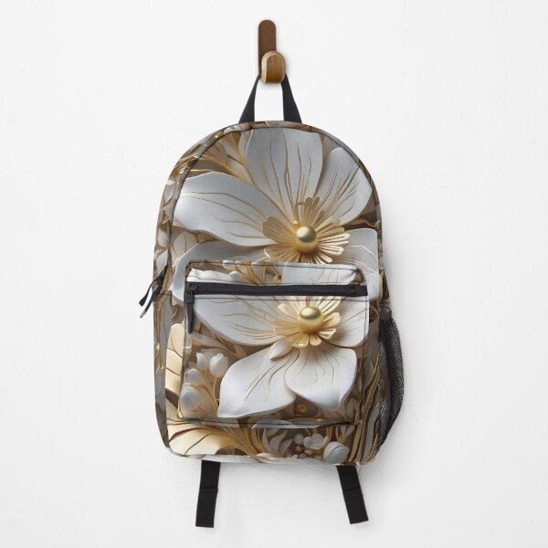 Item preview, Flowers in white and gold - 3D relief pattern #41 designed and sold by GoldenEraArt.