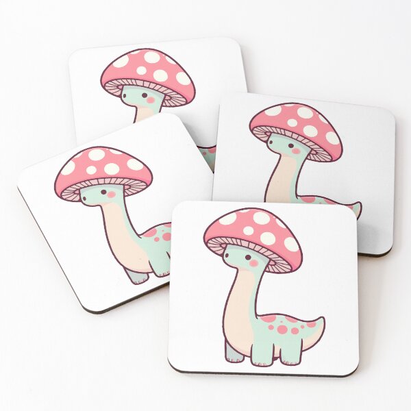 Item preview, Kawaii simple Mushroom Hat Dinosaur Brontosaurus designed and sold by TomFrontierArt.