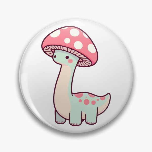Item preview, Kawaii simple Mushroom Hat Dinosaur Brontosaurus designed and sold by TomFrontierArt.