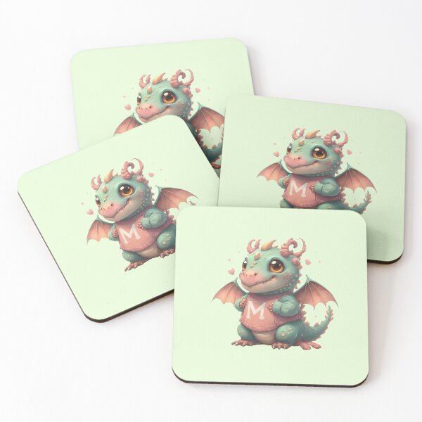 Aperçu de l'œuvre Lettre de dragon mignon M créée et vendue par Itsheartshop.
