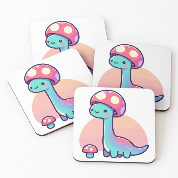 Item preview, Kawaii simple Mushroom Hat Dinosaur Brontosaurus designed and sold by TomFrontierArt.