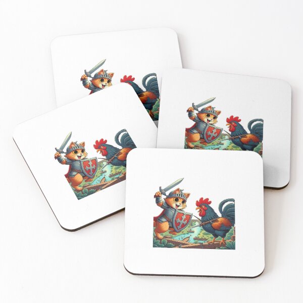 Item preview, A cat is fighting a big rooster. designed and sold by liugr-dl.