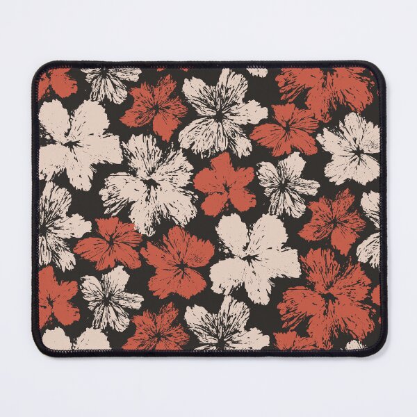Item preview, Black and Terracotta Floral Pattern with Retro Vibes designed and sold by illidesign.