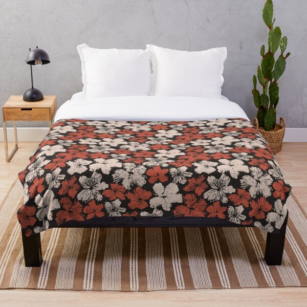Aperçu de l'œuvre Motif floral noir et terre cuite avec des vibrations rétro créée et vendue par illidesign.