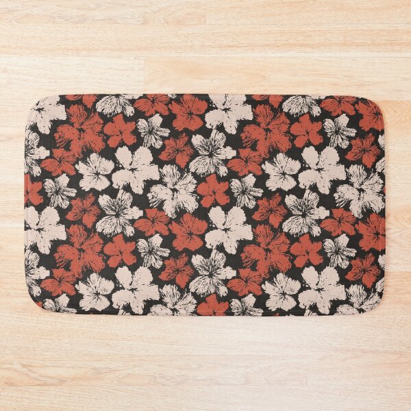 Item preview, Black and Terracotta Floral Pattern with Retro Vibes designed and sold by illidesign.