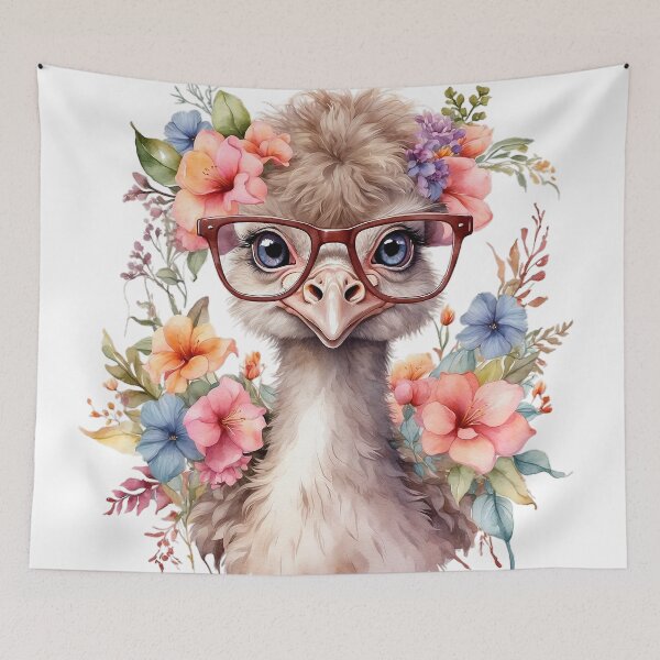 Item preview, cute glasses ostrich designed and sold by Arextr.