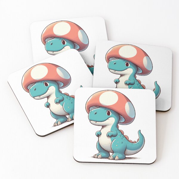 Item preview, Kawaii simple Mushroom Hat Dinosaur Tyrannosaurus designed and sold by TomFrontierArt.