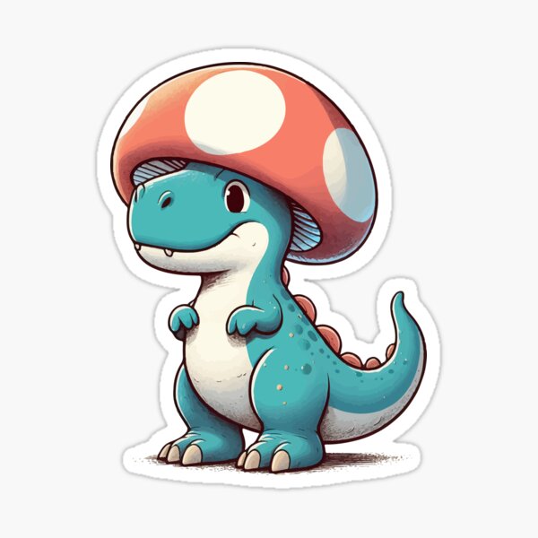 Artikel-Vorschau von Kawaii einfacher Pilzhut Dinosaurier Tyrannosaurus, designt und verkauft von TomFrontierArt.