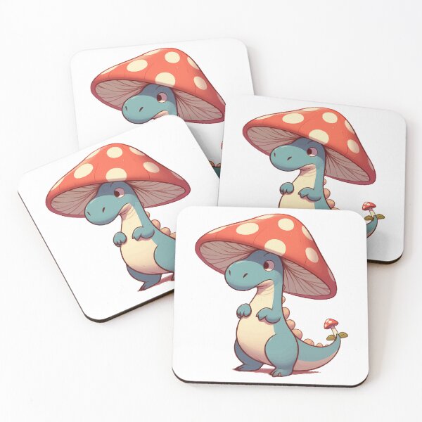 Item preview, Kawaii simple Mushroom Hat Dinosaur Tyrannosaurus designed and sold by TomFrontierArt.