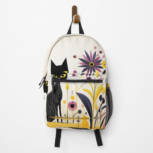 Item preview, Chic Cat & Abstract Floral Design in Bold Black & Yellow designed and sold by PaintbrushPlace.