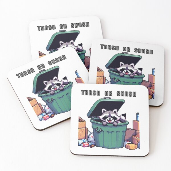 Item preview, Trash or smash racoon designed and sold by DakaPixelArt.