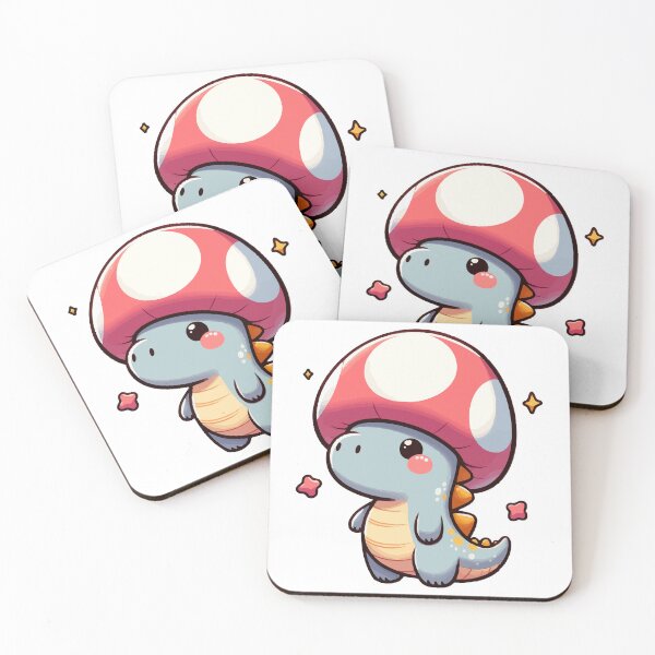 Item preview, Kawaii simple Mushroom Hat Dinosaur Tyrannosaurus Rex designed and sold by TomFrontierArt.