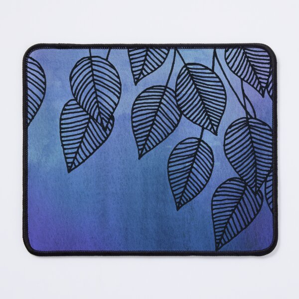 Item preview, Midnight Blue Garden - watercolor & ink leaves designed and sold by micklyn.