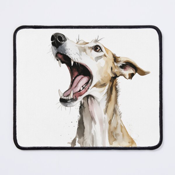 Item preview, Yawning greyhound-type dog designed and sold by Sleek Sketch Studio.