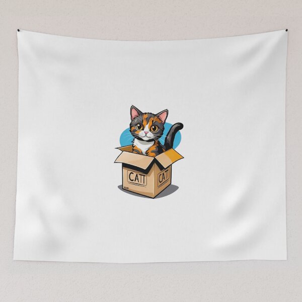 Item preview, Cat tortie in box designed and sold by KorArtStudio.