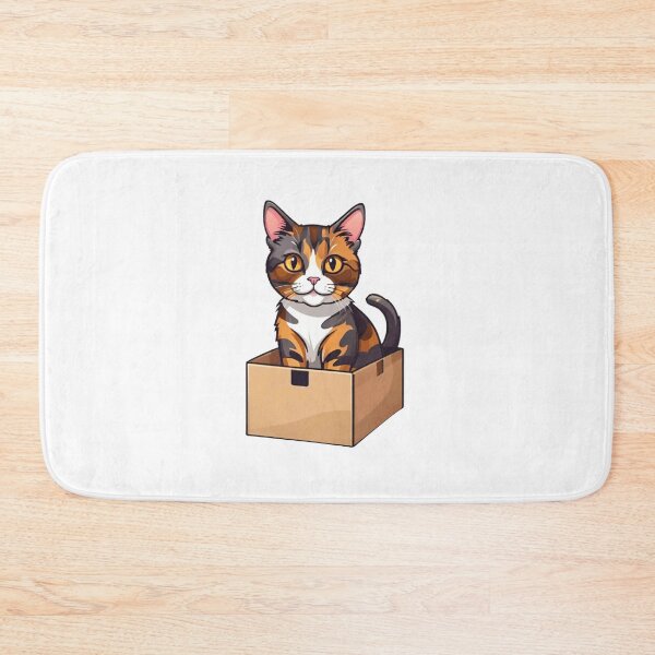 Item preview, Cute cat tortie in box designed and sold by KorArtStudio.