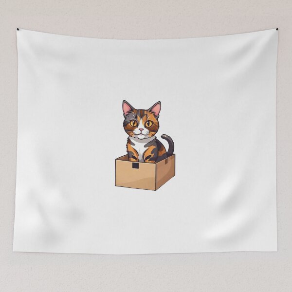 Item preview, Cute cat tortie in box designed and sold by KorArtStudio.