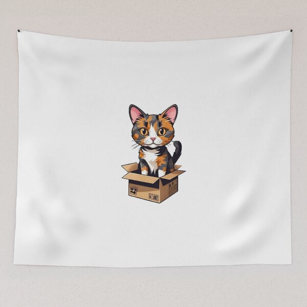 Item preview, Cool cat tortie in box designed and sold by KorArtStudio.
