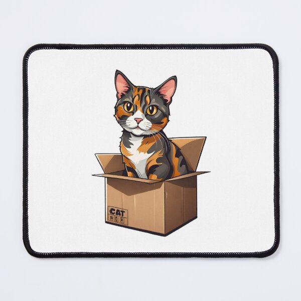 Item preview, Cute cat tortie art in box designed and sold by KorArtStudio.