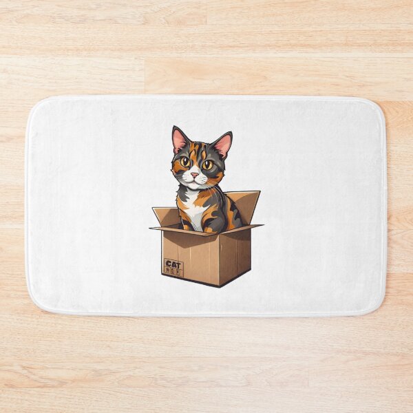 Item preview, Cute cat tortie art in box designed and sold by KorArtStudio.