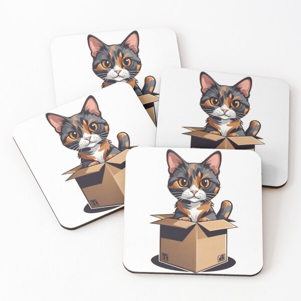Item preview, Cat mom tortie in box designed and sold by KorArtStudio.